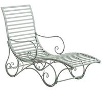 Tumbona de jardín amiens metal verde antiguo 140x58x101 cm