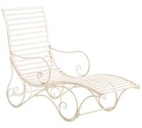 Tumbona de jardín amiens metal crema antiguo 140x58x101 cm