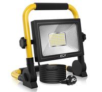 CLY Foco de Trabajo LED 60W, 5200LM Foco LED Portátil con Giratorio 360º Luz de Trabajo IP66 Impermeable Proyector Led 6500K Blanco Frio Cable de 5M para Interiores y Exteriores,Obra,Taller,Garaje