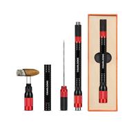 CLZOONG Puro Punch 4 en 1, juego de herramientas portátil con doble tamaño (8 mm y 11 mm) y hoja de acero inoxidable doble con caja de regalo (negro y rojo)