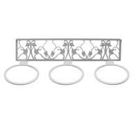 CM Garden - Soporte de Pared Triple para Macetas, Portamacetas Triple | Modelo Floral | Acero Lacado al Horno | Fácil Instalación, Incluye Tornillería (Blanco texturizado)