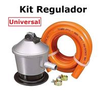 CM Kit Regulador Gas Butano con Valvula de Seguridad - Modelo Universal - Color Plata y Negro - Alta Durabilidad