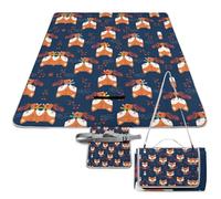 Cmagnifico Alfombrilla de picnic, bonita bufanda de zorro, manta de picnic cuadrada, alfombras al aire libre, 148 cm x 148 cm