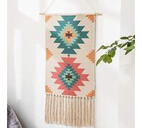CMBJX Tapiz de Pared macramé Boho Chic,Borlas Tejidas Hechas a Mano Tapices de Pared Arte de Pared, Lino de algodón Banner de Pared Dormitorio Decoración de Fiesta de guardería,A