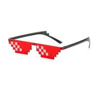 CMLDJBD Gafas de sol Mosaico Píxel Para Hombres Mujeres Uv400 Funny Party Cosplay Shades, Retro Gamer Robot Design Thug Life Style-red-as Shown