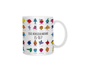 CMP IBERICA MUG Cambia Color Calor | Cerámica, taza termorreactiva Monsieur Madame, 320 ml, cambia de color al contacto del calor, blanco negro multicolor