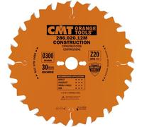 CMT ORANGE TOOLS 286.020.12M Sierra Circular para la construccion 300x2.8x30 z 20 ATB, 5 V, Arándano