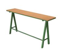 CMYAOYC Mesa de Bar de Exterior, Mesa Alta de Bistró para Terraza Resistente a Intemperie con Reposapiés para Jardín, Césped, Patio Trasero y Terraza(Green,160x40x105cm)