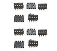 CNANRNANC Paquete de 10 interruptores DIP de 4 posiciones Dm-04-V-T/R, paso de 2,54 mm para interruptor deslizante de llave de piano SMD para control de codificación de circuito PCB en electrónica