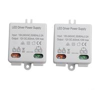 CNANRNANC Paquete de 2 fuentes de alimentación LED de 12 V 10 W, pequeño transformador silencioso Ac-DC para tira de luces LED gabinete debajo del mostrador para iluminación blanca