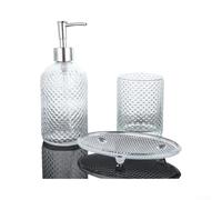 CNANRNANC Set Baño para cristal Rayado 3 Unidades Organizador Encimera | rayado elegante, para cristal para premium, anti-manchas, para ideal para decoración y clásica, para fácil limpieza