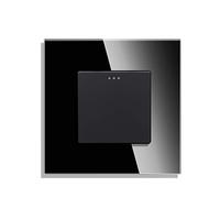 CNBINGO Cambio de Botón Rocker Interruptores con puntos de tela fluorescentes, panel de pared Negro de cristal moderno, interruptor eléctrico sola capa, interruptor de 1 bandas de 2 vía, 10A 250V