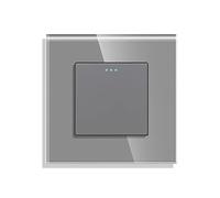 CNBINGO Cross Botón interruptores con puntos de tela fluorescentes, panel de pared Gris de cristal moderno, interruptor eléctrico de una sola capa, interruptor de 1 bandas de 3 vía, 10A 250V