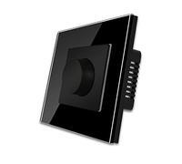 CNBINGO Interruptor de dimmal, atenuador de luz TRIAC para lámparas LED/Dimmable/lámparas halógenas,Negro panel de vidrio endurecido, no se requiere un conductor neutro, 1 bandas de 1 vía, 500W