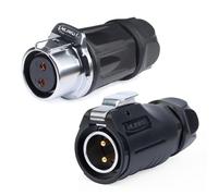 CNLINKO LP-20 2 Pines Conector Impermeable, IP68 Conector Circular, Enchufe Rápido Conector de Aviación, PBT Conector de Soldadura de Plástico Conector de la Industria Marina (2 Pines)