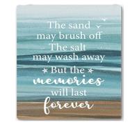 Coastal Living Quote Sign Vintage Tin Art For Home Office 8x12 Inch | Lightweight yet material holds up well in bathrooms kitchens or covered patios.