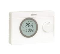 Simon Termostato digital COATI – ON/OFF, Frío/Calor 5–30°C, Compatible Calefacción/Aire – Blanco