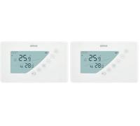 Coati - Termostato Digital, Programación Diaria y Semanal, para Sistemas de Calefacción y Aire Acondicionado, Función Frío/Calor, Rango de Temperatura 5º a 30º, Modo Confort y Económico, Color Blanco