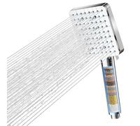 Cobbe Alcachofa de Ducha con Filtro, Alta Presión con Filtración en 20 Capas, 6 Tipos de Chorro, Cabezal Cuadrado de Ahorro de Energía Apto para agua dura, Cromado