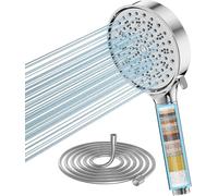 Cobbe Alcachofa de Ducha con Filtro de 20 Pasos, Filtro Cabezal de Ducha con Manguera de 1.5M, Alcachofa Ducha Antical 6 Modos de Rociado Cabezal de Ducha de Alta Presión (Cromado)