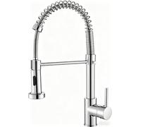 Cobbe Grifo mezclador para fregadero de cocina, grifo de cocina de resorte con rociador extraíble, 2 modos de pulverización, arco alto, mango único, grifo de cocina (cromado)
