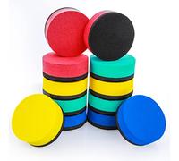 cobee Borrador magnético para pizarra blanca con almohadilla de fieltro gruesa mini borrador seco borradores de forma redonda para limpiar tablas de limpieza en seco(4 colores)