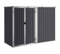 vidaXL Cobertizo de herramientas jardín Acero galvanizado 225x89x161 cm