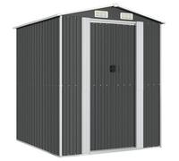 vidaXL Cobertizo de Jardín Exterior Aire Libre Patio Almacenamiento Organizador Herramienta Casa Puerta Caseta Acero Galvanizado Antracita