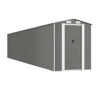 vidaXL. Cobertizo para herramientas, gris claro, 192 x 1021 x 223 cm, acero galvanizado