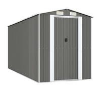 vidaXL Cobertizo de jardín acero galvanizado gris claro 192x440x223 cm