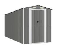 vidaXL. Cobertizo para herramientas, gris claro, 192x523x223 cm, acero galvanizado