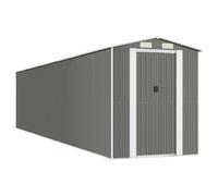 vidaXL. Cobertizo para herramientas, gris claro, 192 x 938 x 223 cm, acero galvanizado
