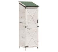 vidaXL. Cobertizo de jardín blanco, 59,5 x 56 x 176,5 cm, fabricado en madera maciza de abeto