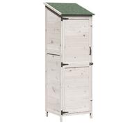 Cobertizo De Jardín Con Techo Blanco 59,5 X 56 X 176,5 Cm Vidaxl