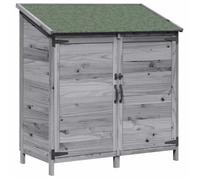 Cobertizo De Jardín Con Techo Gris 106,5 X 56 X 113,5 Cm Vidaxl