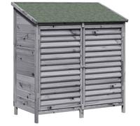 vidaXL. Cobertizo de jardín gris, 106 x 56 x 113,5 cm, fabricado en madera maciza de abeto
