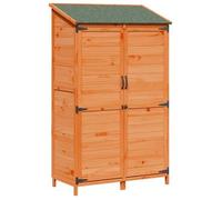 vidaXL. Cobertizo de jardín, color marrón, 106,5 x 56 x 176 cm, fabricado en madera maciza de abeto