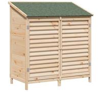 vidaXL. Cobertizo de jardín, color natural, 106 x 56 x 113,5 cm, fabricado en madera maciza de abeto