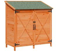 vidaXL. Cobertizo de jardín, color marrón, 106 x 56 x 113,5 cm, fabricado en madera maciza de abeto