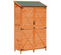 vidaXL. Cobertizo de jardín, color marrón, 106 x 56 x 176,5 cm, fabricado en madera maciza de abeto