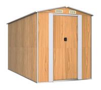 Cobertizo Jardín Acero Galvanizado Marrón Claro 192x357x223 Cm Vidaxl