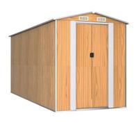 Cobertizo Jardín Acero Galvanizado Marrón Claro 192x440x223 Cm Vidaxl