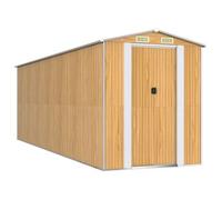 Cobertizo Jardín Acero Galvanizado Marrón Claro 192x606x223 Cm Vidaxl