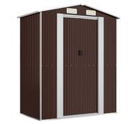 Cobertizo Jardín Acero Galvanizado Marrón Oscuro 192x108x223 Cm Vidaxl