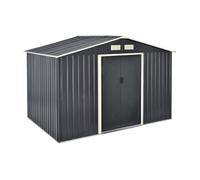 Cobertizo para almacenaje de herramientas - hoja galvanizada y metal 277 x 191 x 192 cm - gris oscuro [en.casa]