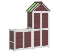 Cobertizos Para Herramientas De Jardín 2 Pzas Madera Pino Moca Vidaxl