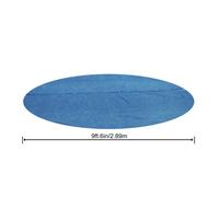 Cobertor Solar de Burbujas BESTWAY para Piscina Desmontable de varias medidas y modelos: rectangular y circular de fácil instalación sobre el agua. El plástico evita que el agua se ensucie y lo calien