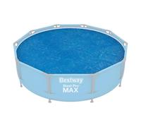 Cobertor Solar de Burbujas BESTWAY para Piscina Desmontable de varias medidas y modelos: rectangular y circular de fácil instalación sobre el agua. El plástico evita que el agua se ensucie y lo calien