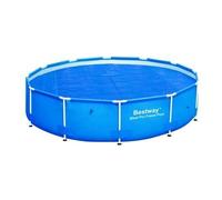 Cobertor Solar de Burbujas BESTWAY para Piscina Desmontable de varias medidas y modelos: rectangular y circular de fácil instalación sobre el agua. El plástico evita que el agua se ensucie y lo calien