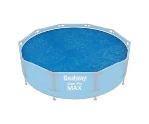 Cobertor Solar de Burbujas BESTWAY para Piscina Desmontable de varias medidas y modelos: rectangular y circular de fácil instalación sobre el agua. El plástico evita que el agua se ensucie y lo